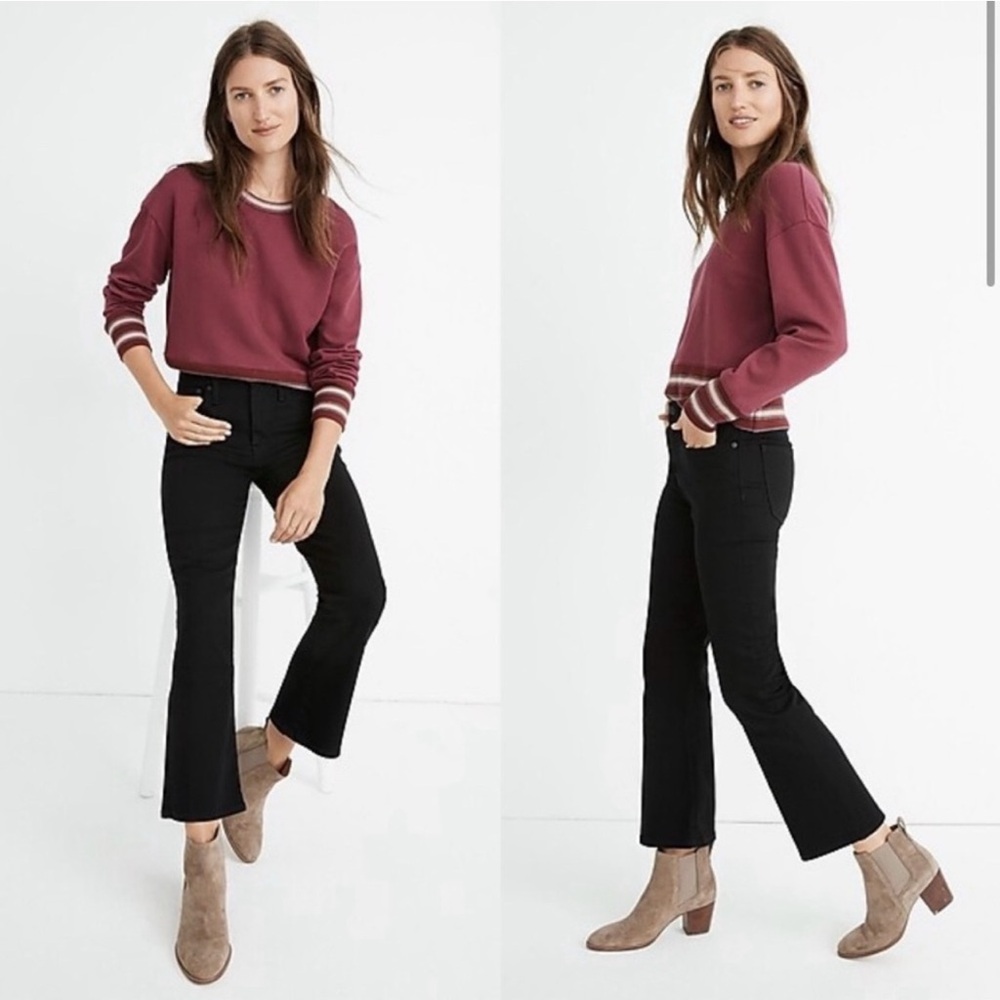 Madewell Cali Demi-Boot Jeans Black Frost L8930 High-Rise Kick Out 24 Fitted